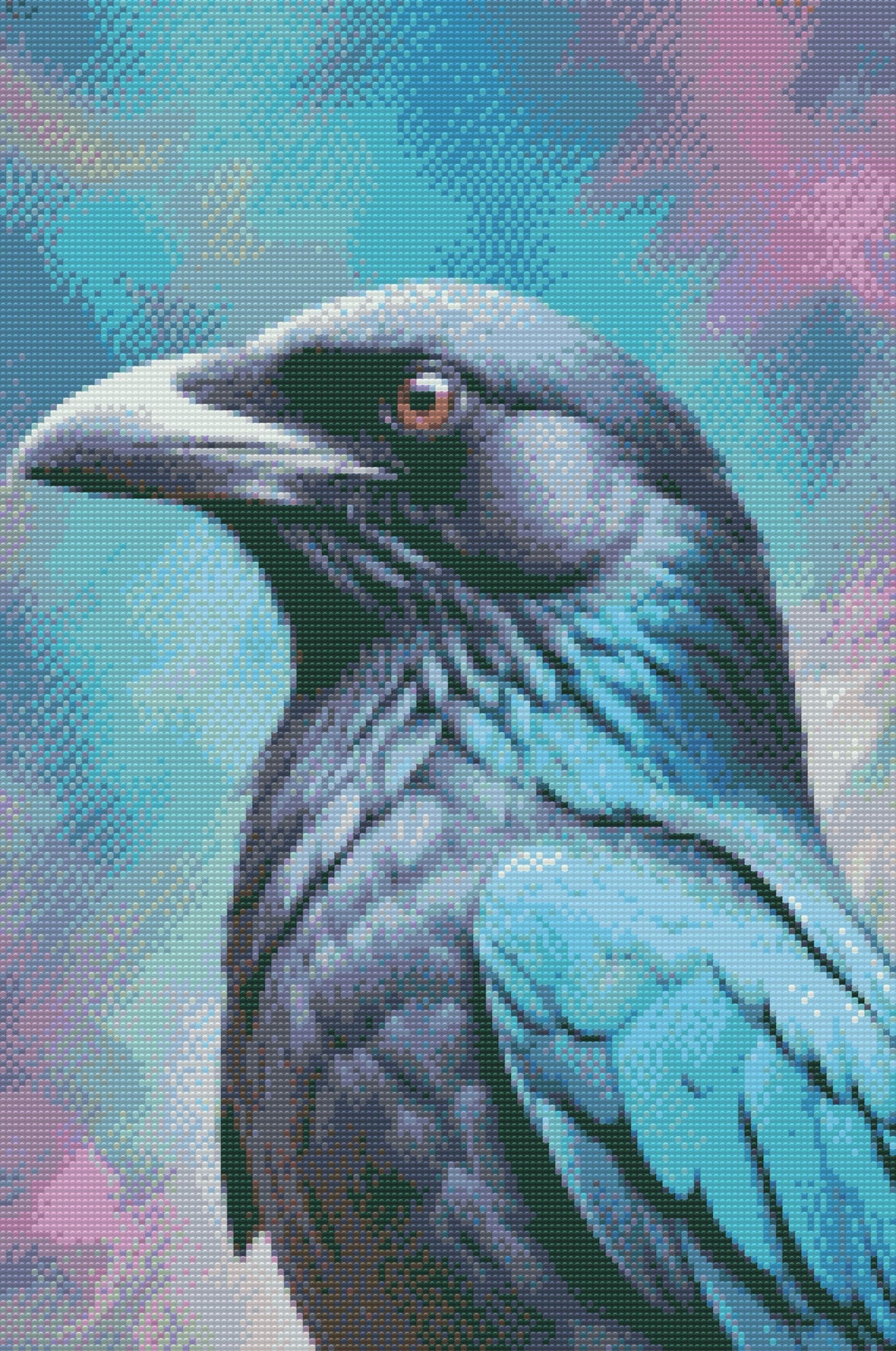 Diamond Painting - Ravn i nuancer af mørk turkis