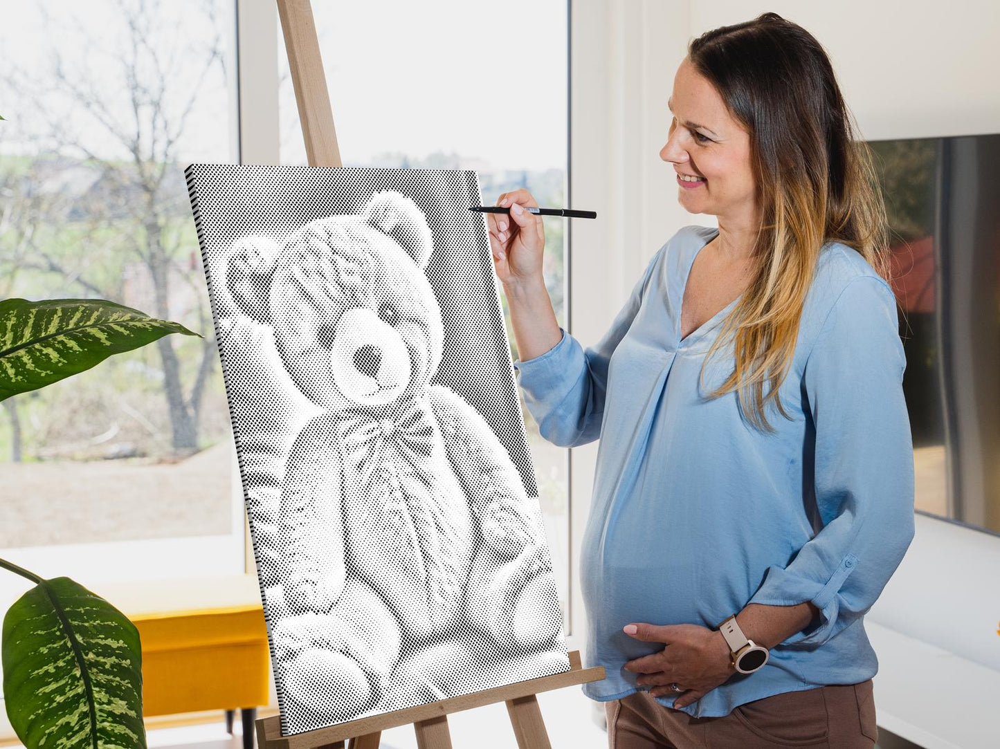 Mal-med-prikker -  Teddy Bear