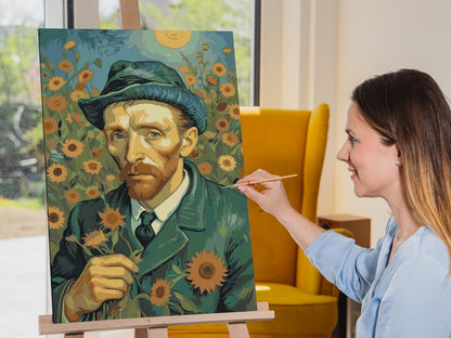 Paint by Numbers - Vincent Van Gogh i en solsikkemark