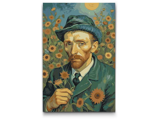 Paint by Numbers - Vincent Van Gogh i en solsikkemark