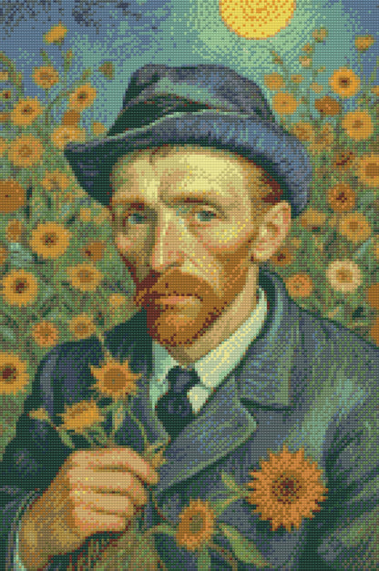 Diamond Painting - Vincent Van Gogh i en solsikkemark