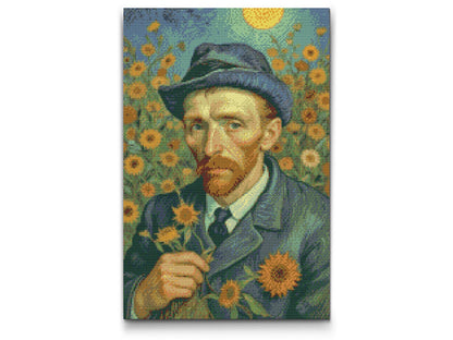 Diamond Painting - Vincent Van Gogh i en solsikkemark
