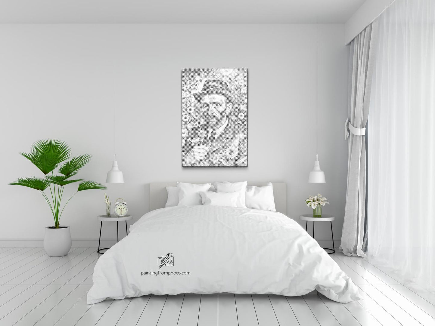 Mal-med-prikker -  Vincent Van Gogh i en solsikkemark