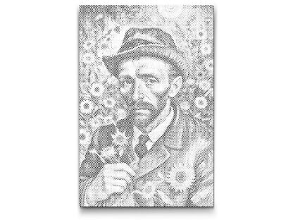 Mal-med-prikker -  Vincent Van Gogh i en solsikkemark