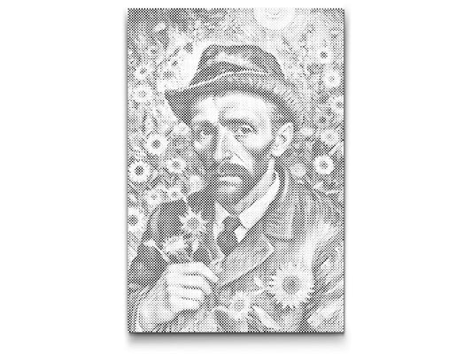 Mal-med-prikker -  Vincent Van Gogh i en solsikkemark