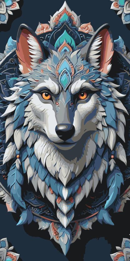 Paint by Numbers - Wolf Mandala