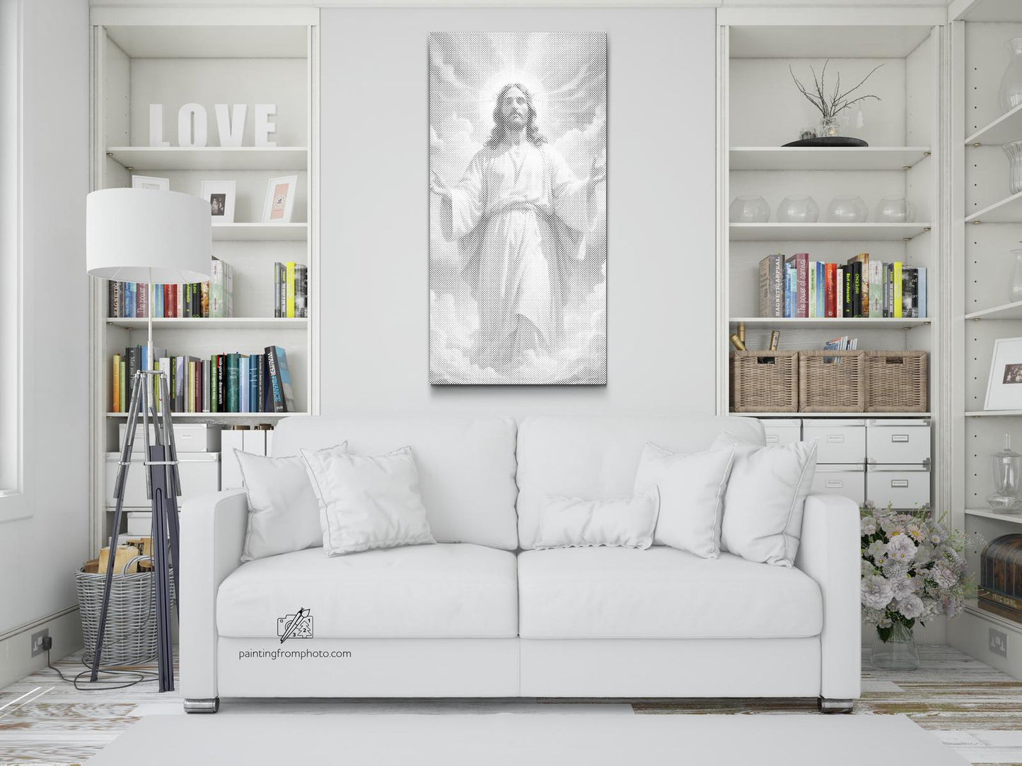 Mal-med-prikker -  Jesus i himlen