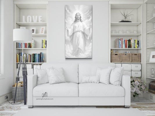 Mal-med-prikker -  Jesus i himlen