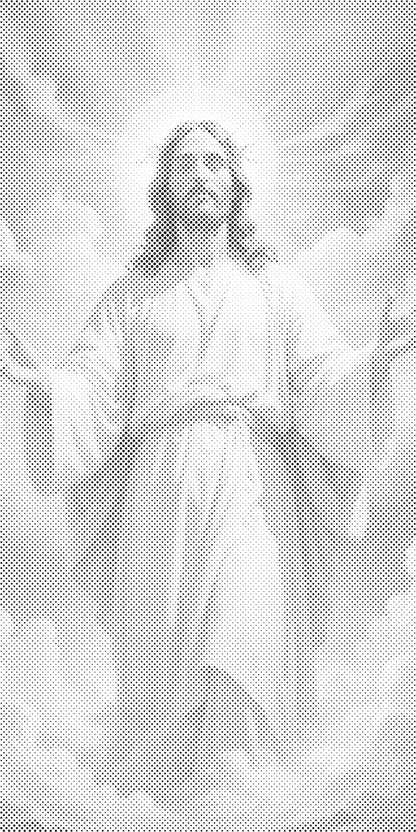 Mal-med-prikker -  Jesus i himlen