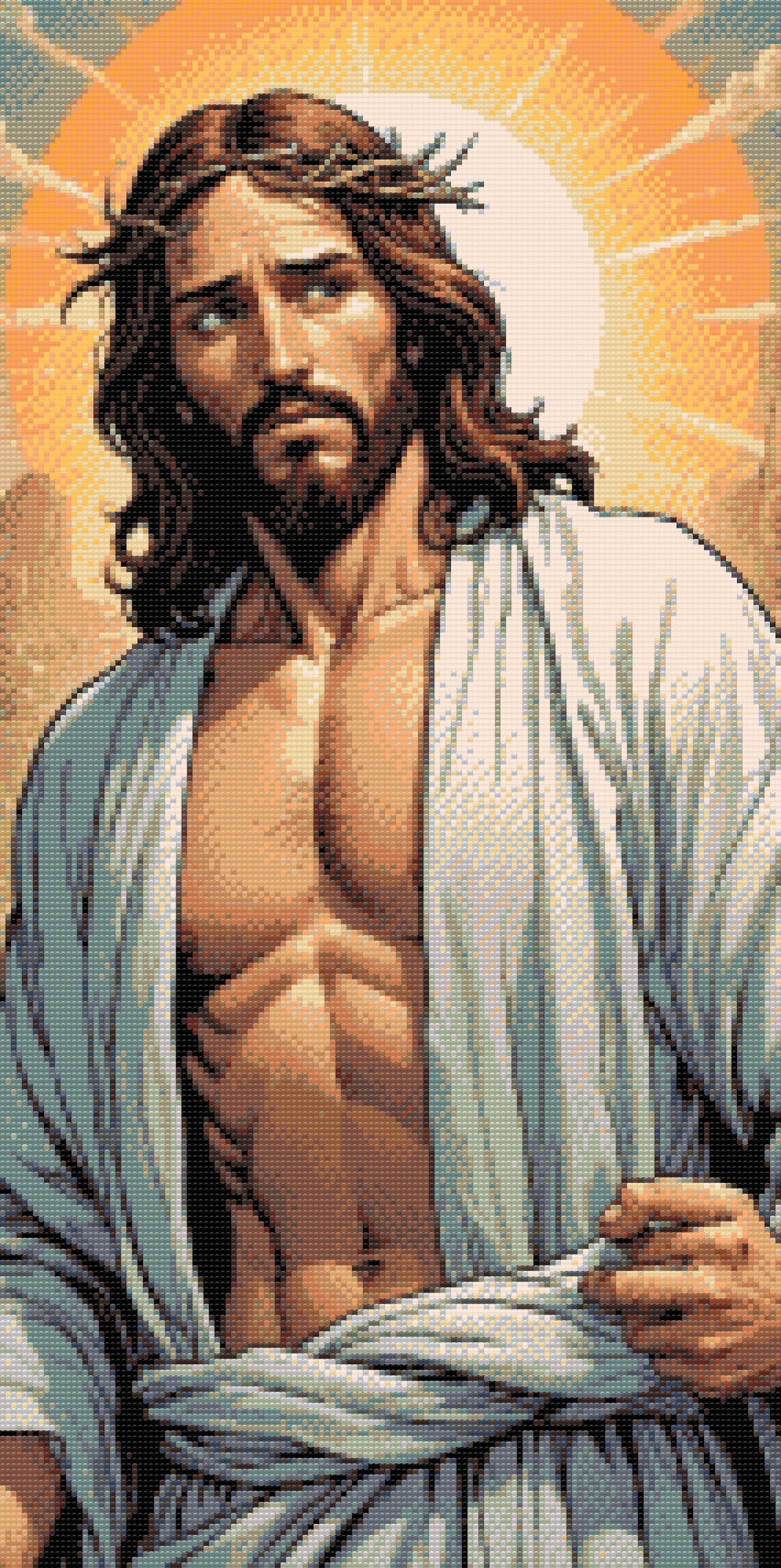 Diamond Painting - Jesus med solen i baggrunden
