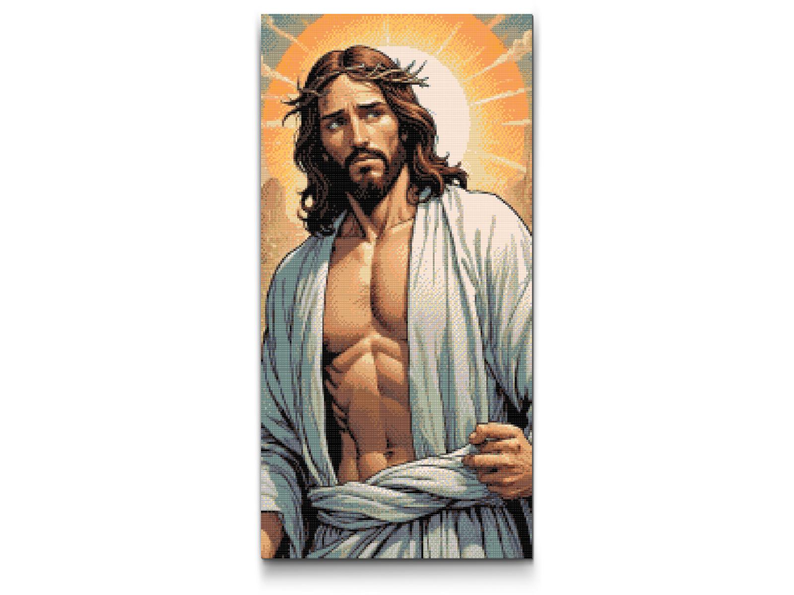 Diamond Painting - Jesus med solen i baggrunden