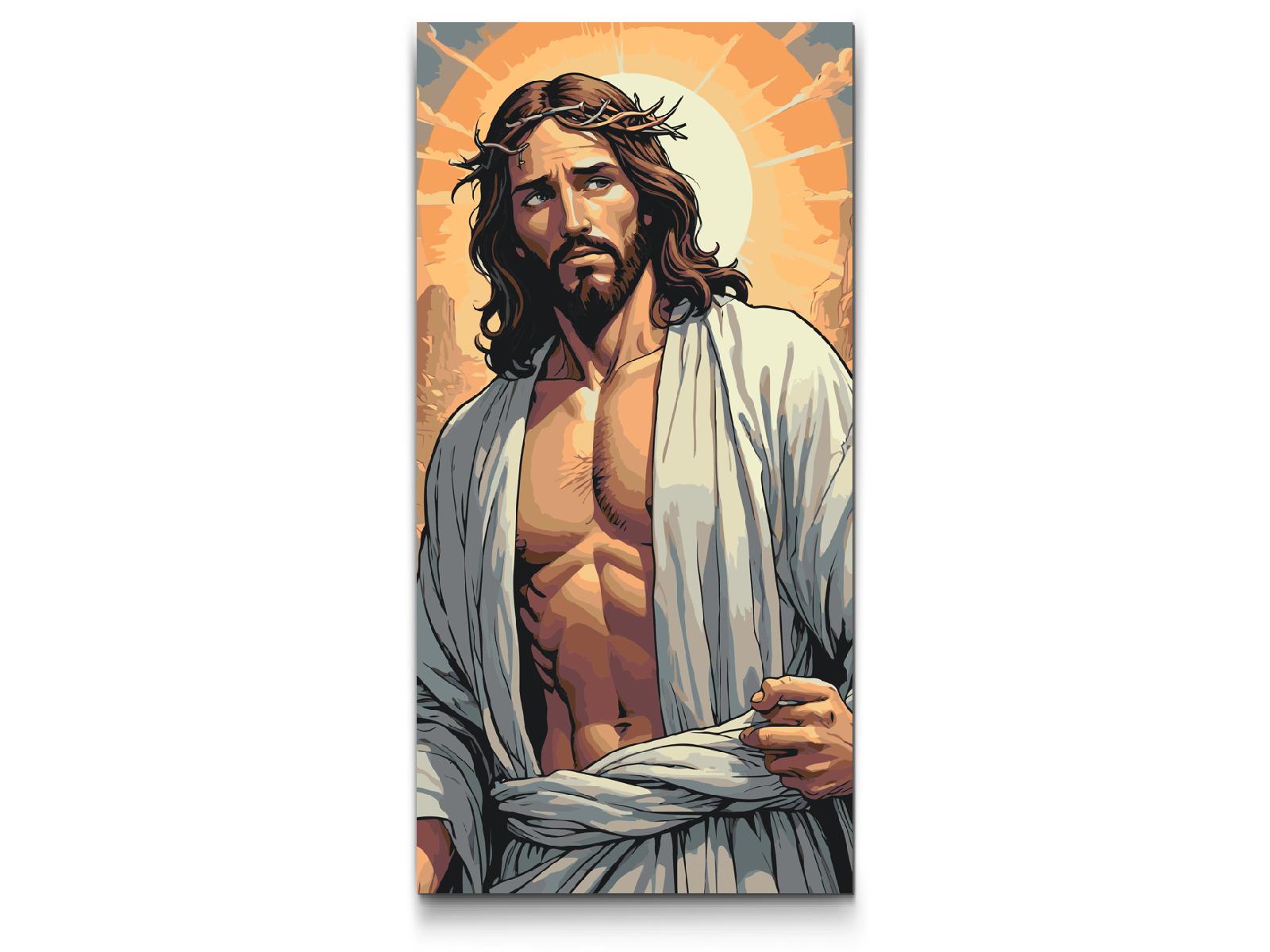 Paint by Numbers - Jesus med solen i baggrunden