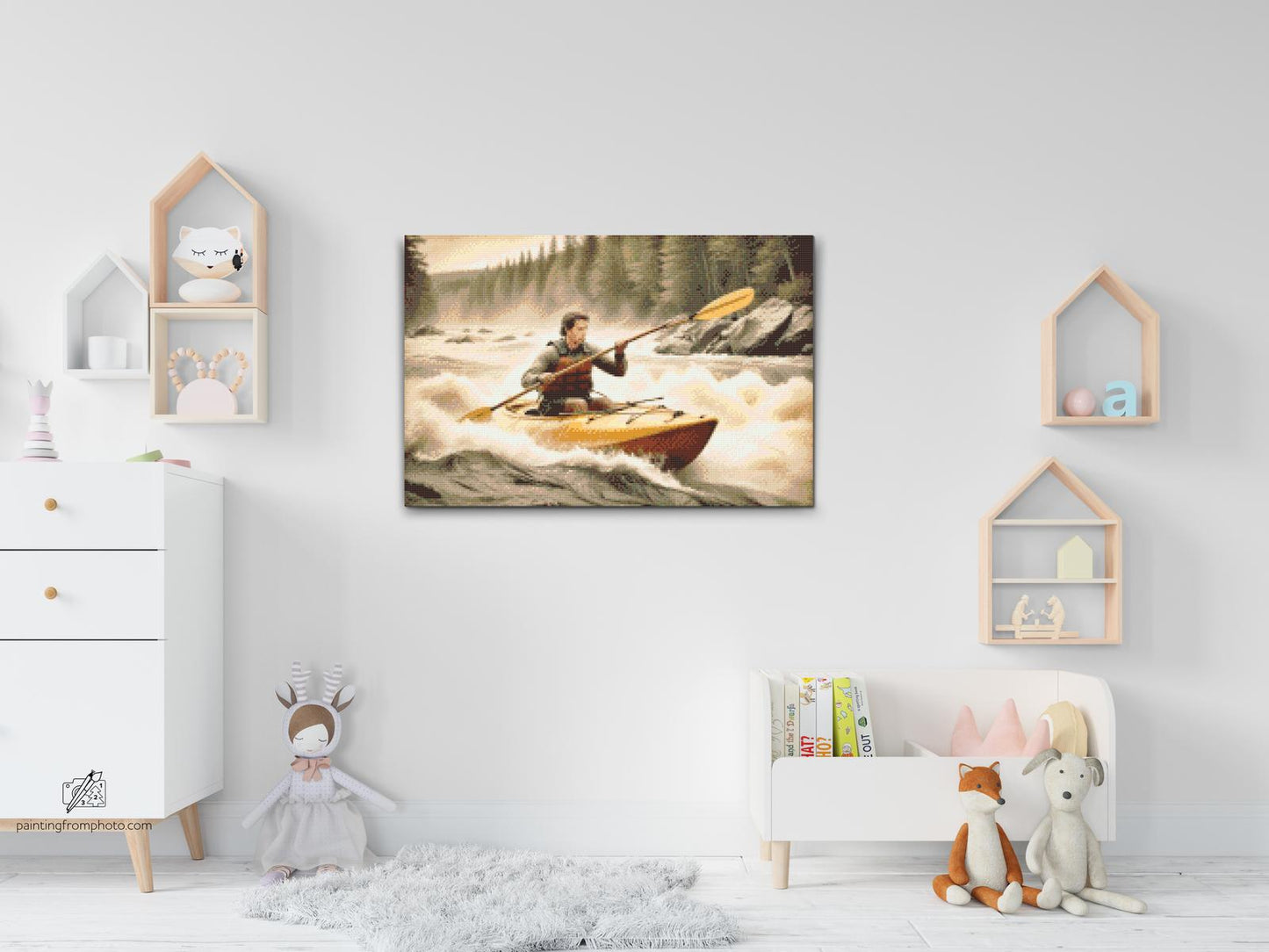Diamond Painting - Kajaksejlads på en oprørt flod