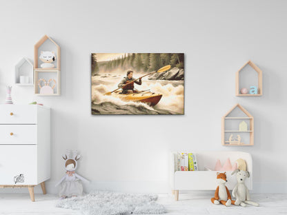 Diamond Painting - Kajaksejlads på en oprørt flod