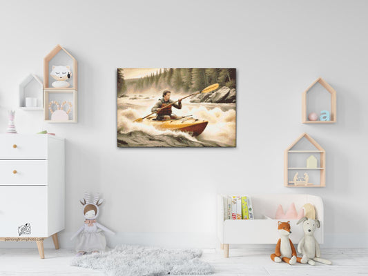 Diamond Painting - Kajaksejlads på en oprørt flod