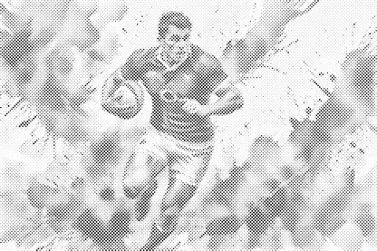 Mal-med-prikker -  Rugbyspiller