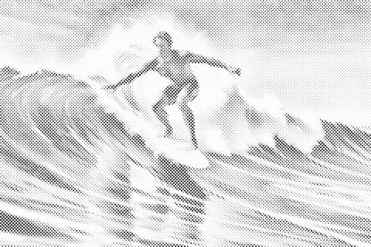 Mal-med-prikker -  Surfing til søs