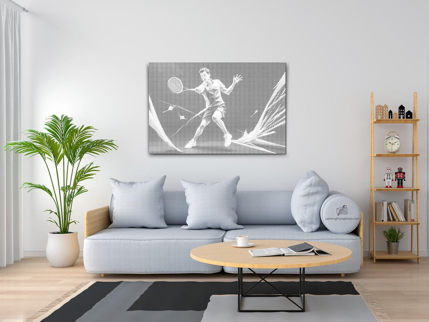 Mal-med-prikker -  Badminton