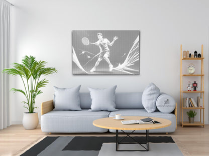 Mal-med-prikker -  Badminton