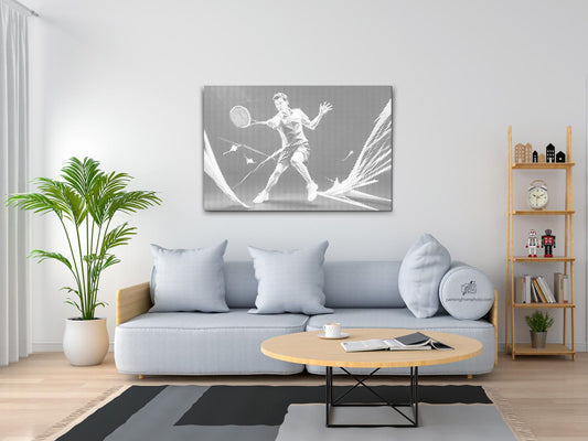 Mal-med-prikker -  Badminton