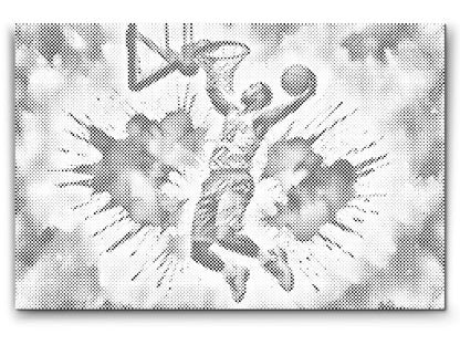 Mal-med-prikker -  Basketball