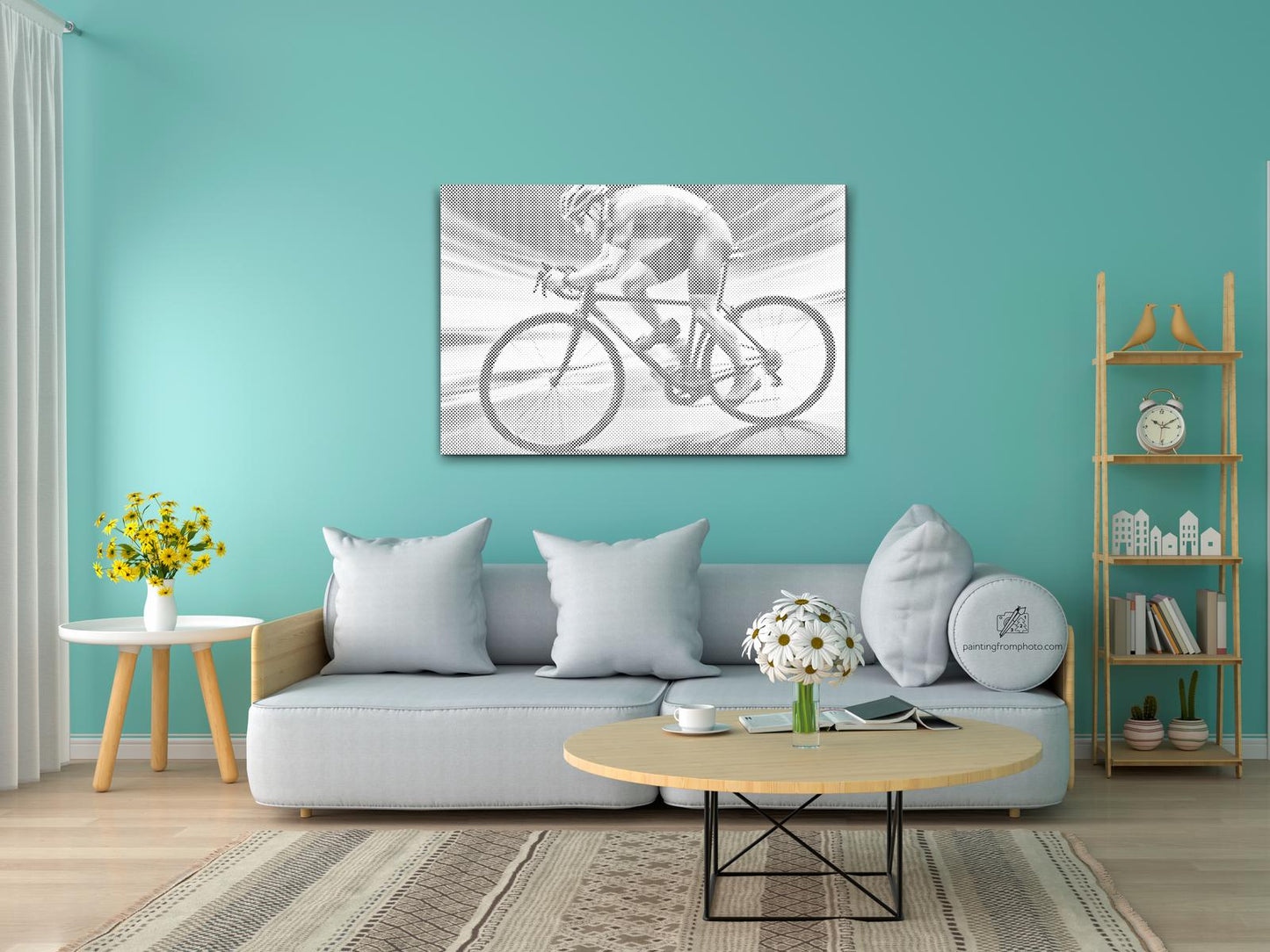 Mal-med-prikker -  Cyklist
