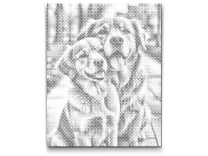 Mal-med-prikker -  Hunde forelskede