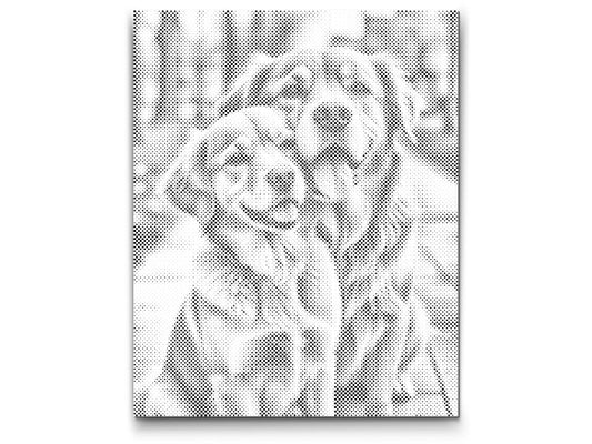 Mal-med-prikker -  Hunde forelskede