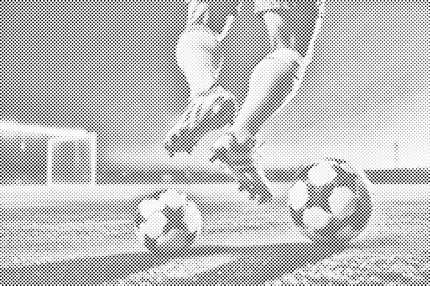 Mal-med-prikker -  Fodbold på banen