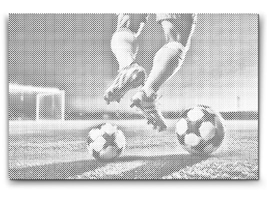 Mal-med-prikker -  Fodbold på banen