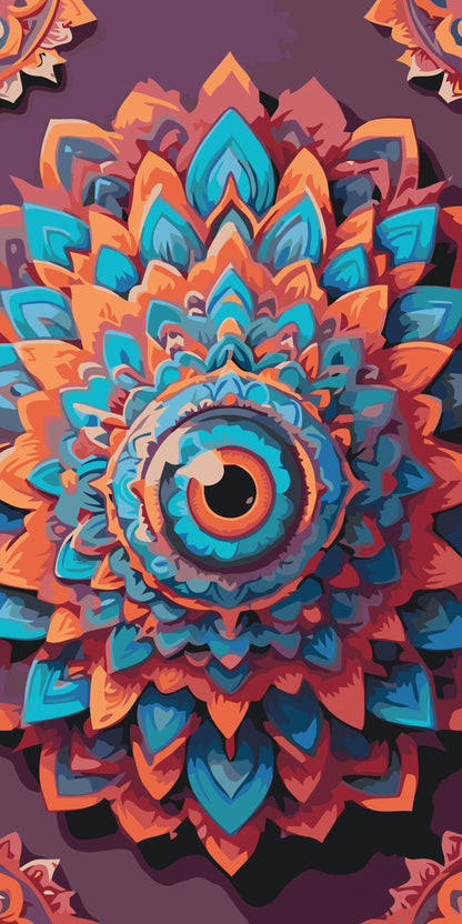 Paint by Numbers - Mandala med et blik i midten