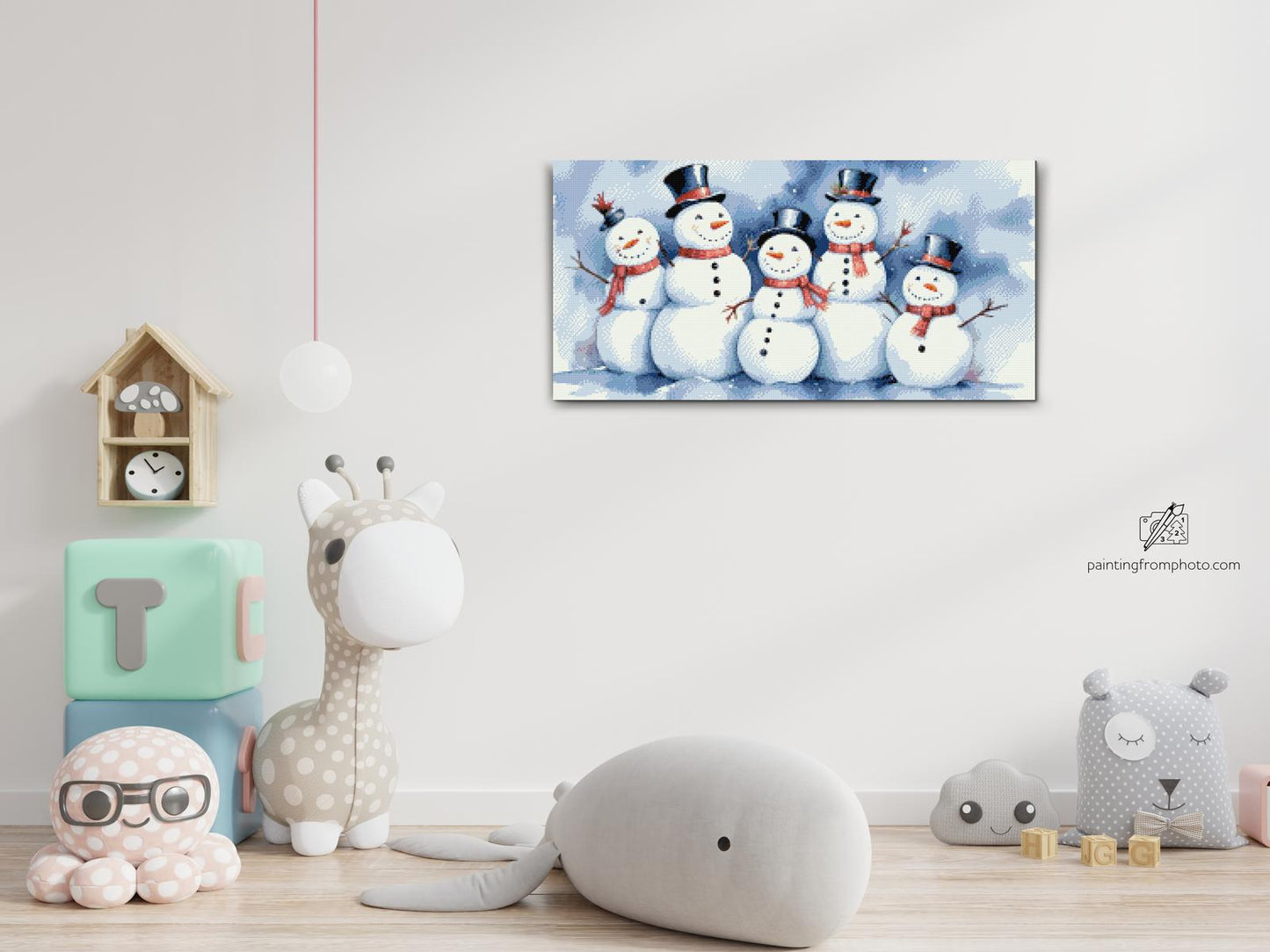 Diamond Painting - En familie af snemænd
