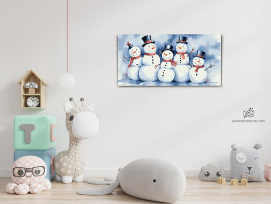 Diamond Painting - En familie af snemænd