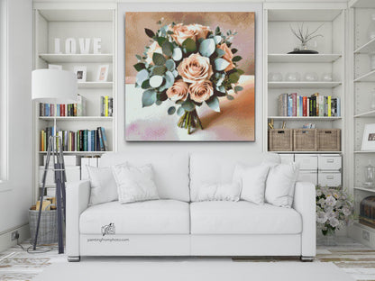 Diamond Painting - Beige buket med eukalyptus