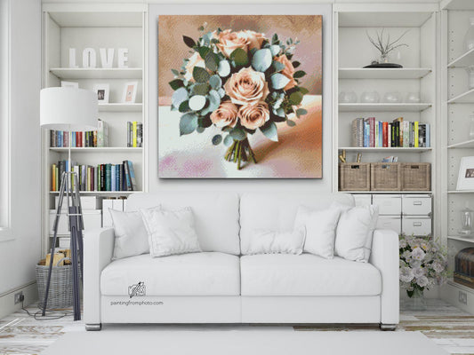 Diamond Painting - Beige buket med eukalyptus