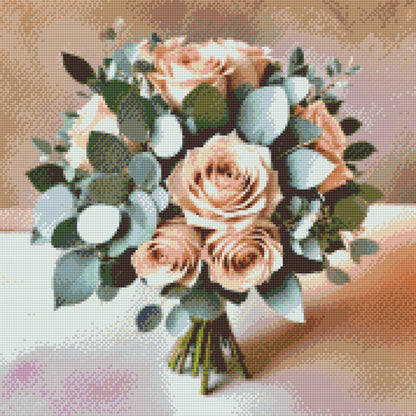 Diamond Painting - Beige buket med eukalyptus