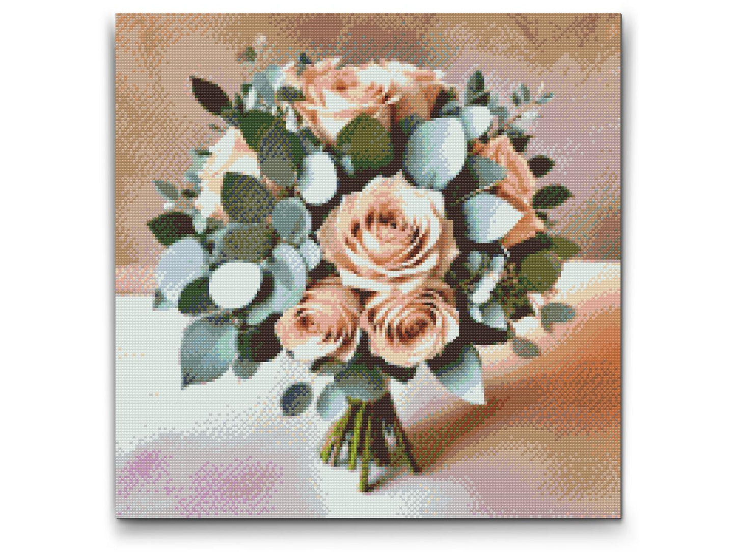 Diamond Painting - Beige buket med eukalyptus