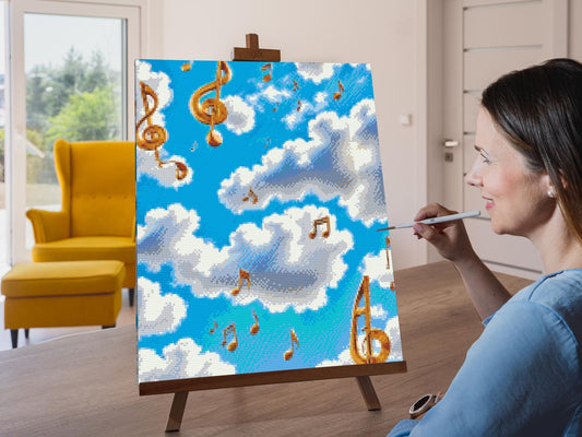 Diamond Painting - Noter i skyerne