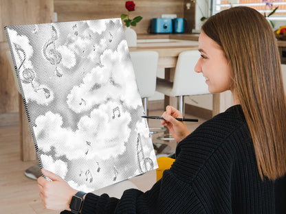 Mal-med-prikker -  Noter i skyerne