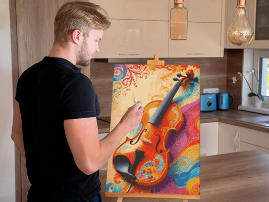 Diamond Painting - Violin i farver