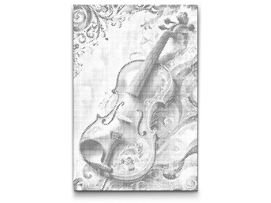 Mal-med-prikker -  Violin i farver