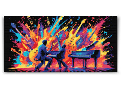Diamond Painting - Abstrakte musikere på scenen