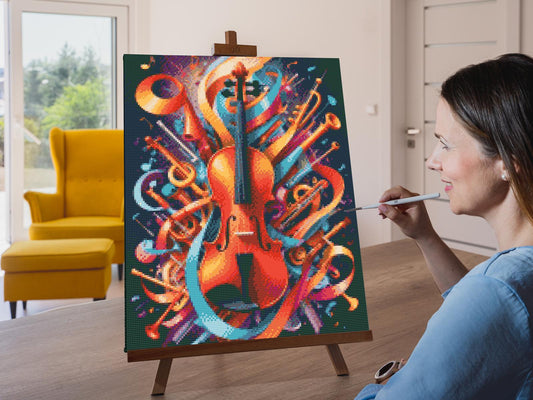 Diamond Painting - Abstrakt violin