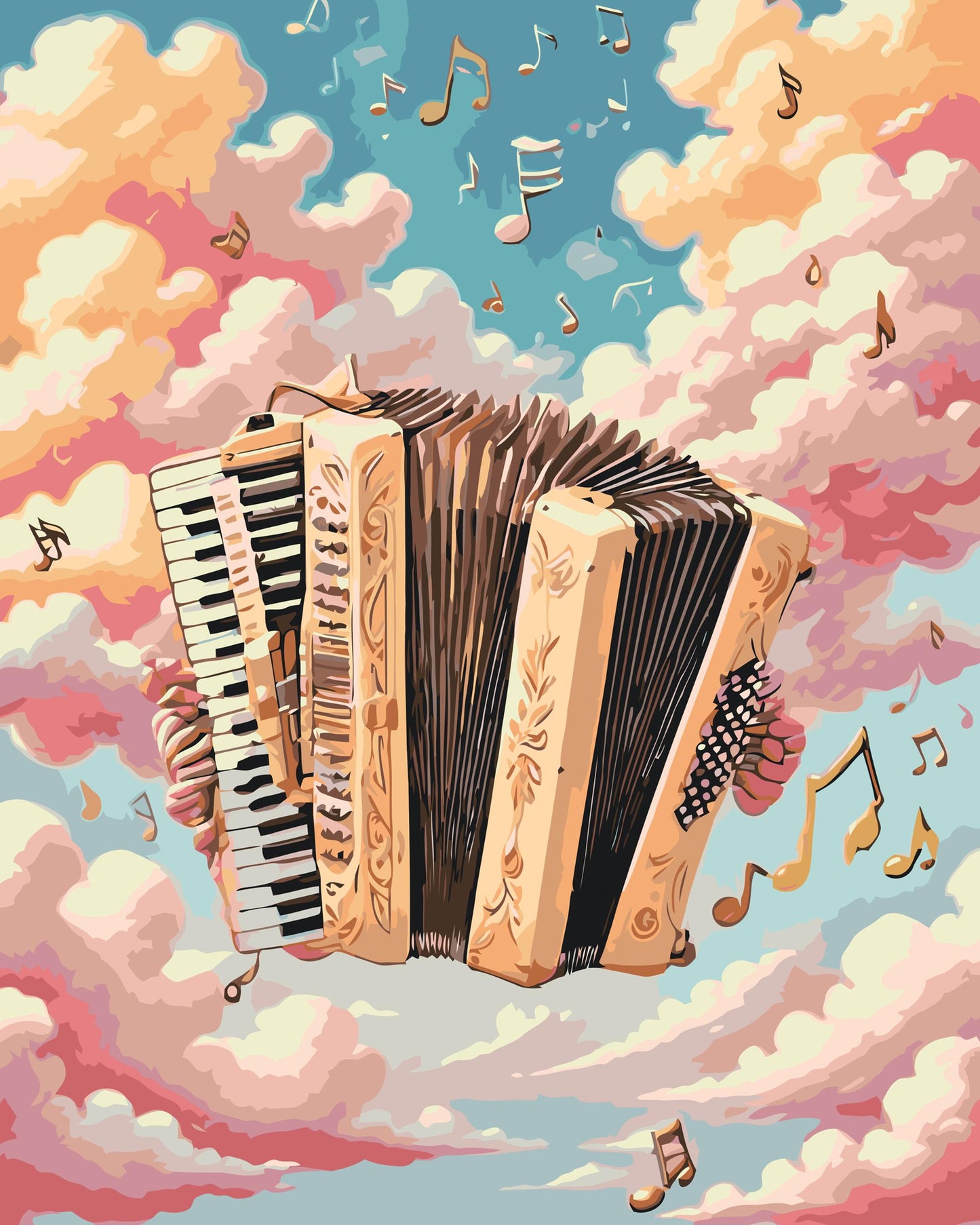 Paint by Numbers - Harmonika på en sky