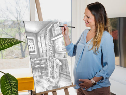 Mal-med-prikker -  Saxofon
