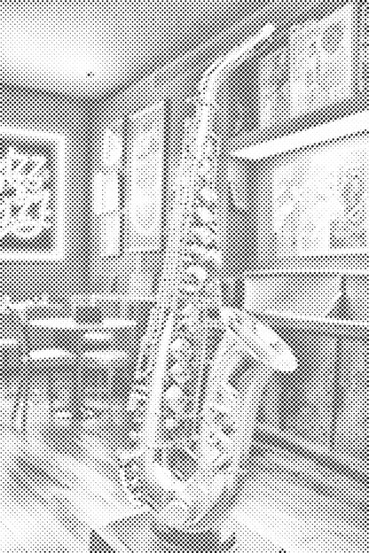 Mal-med-prikker -  Saxofon