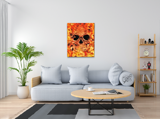 Diamond Painting - Kraniet i brand