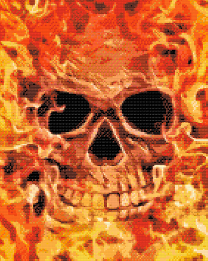 Diamond Painting - Kraniet i brand