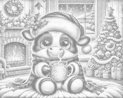 Mal-med-prikker -  Juleko og en kop kaffe