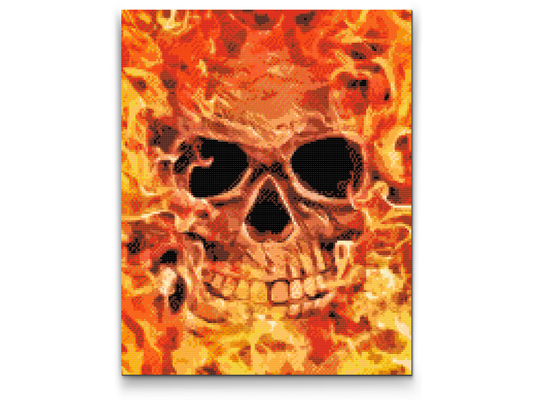 Diamond Painting - Kraniet i brand